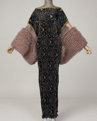 Plissé Ruffle Sleeves Maxi Dress