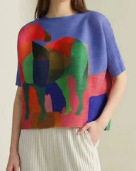 Artistic Cropped Pleated Top