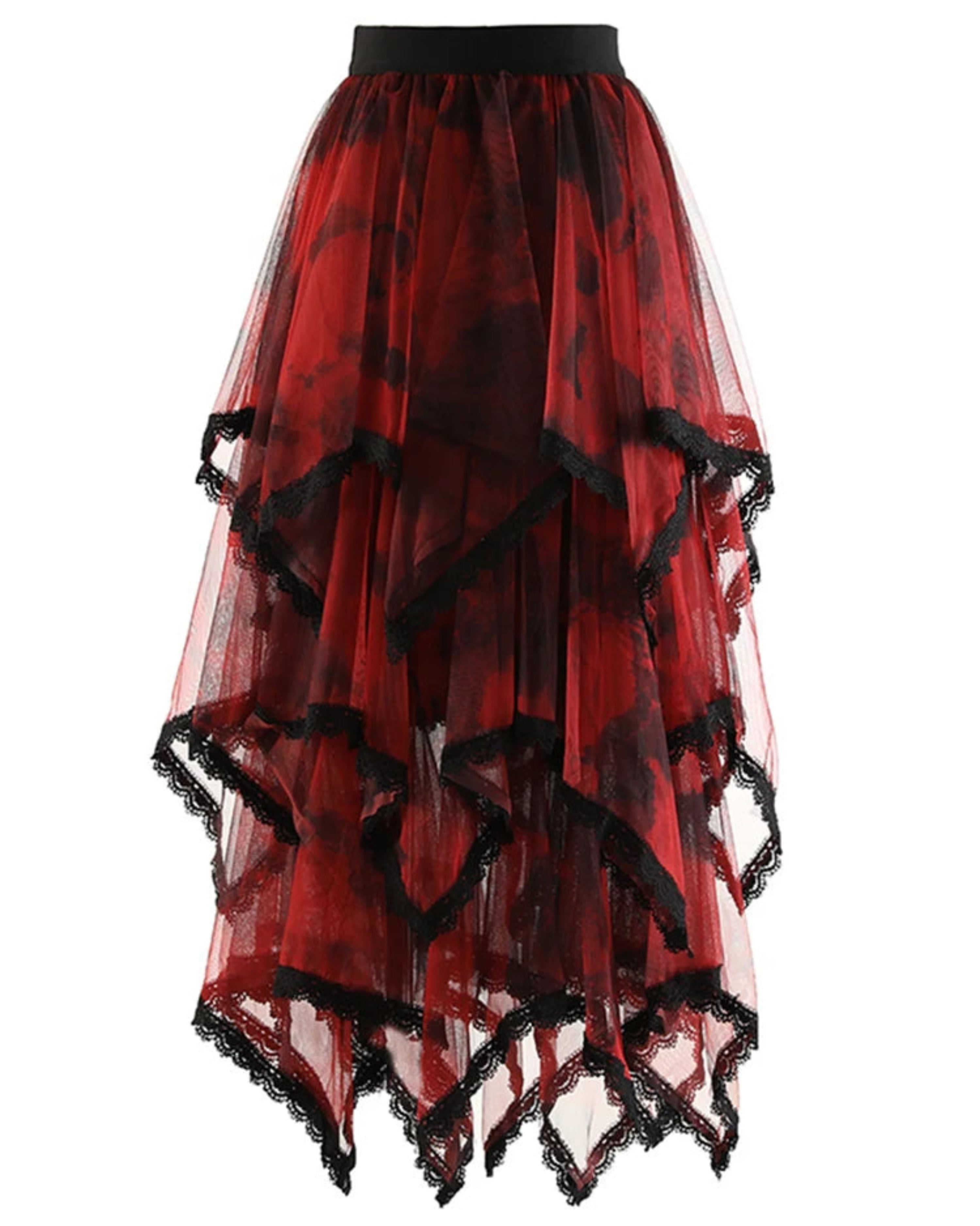 Avant-Garde Asymmetrical Tiered Tulle Couture Skirt