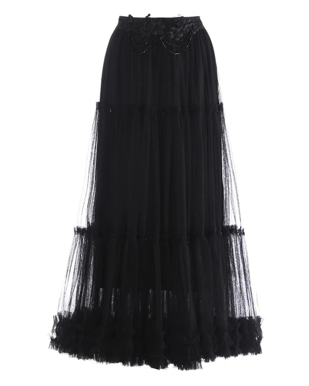 Beaded Tulle Statement Skirt – Couture Evening Wear
