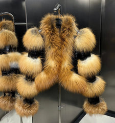 Caramel Real Fox Fur Coat