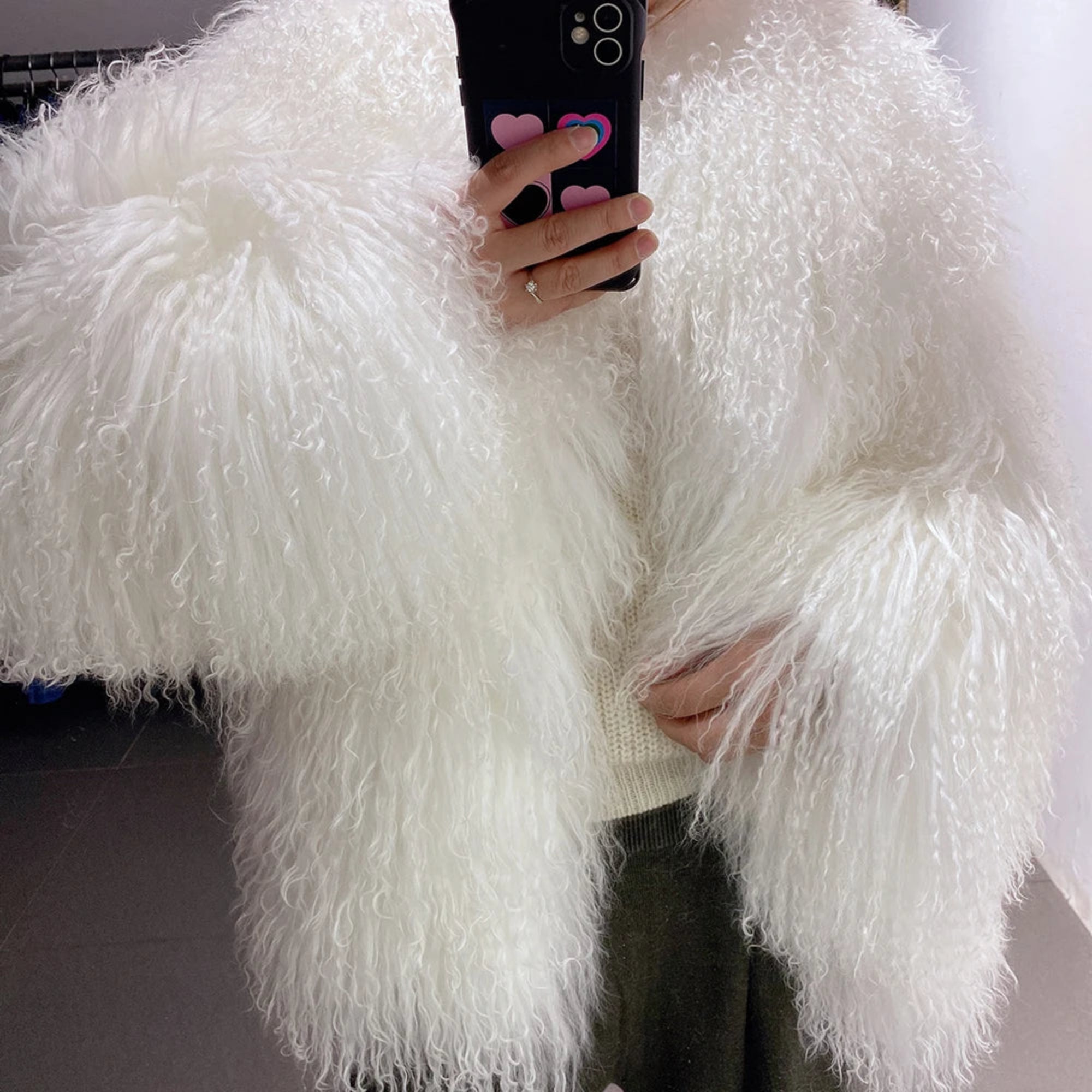 Couture Fur Cozy Luxury Shaggy Shearling Coat HEYFANCYSTYLE | White