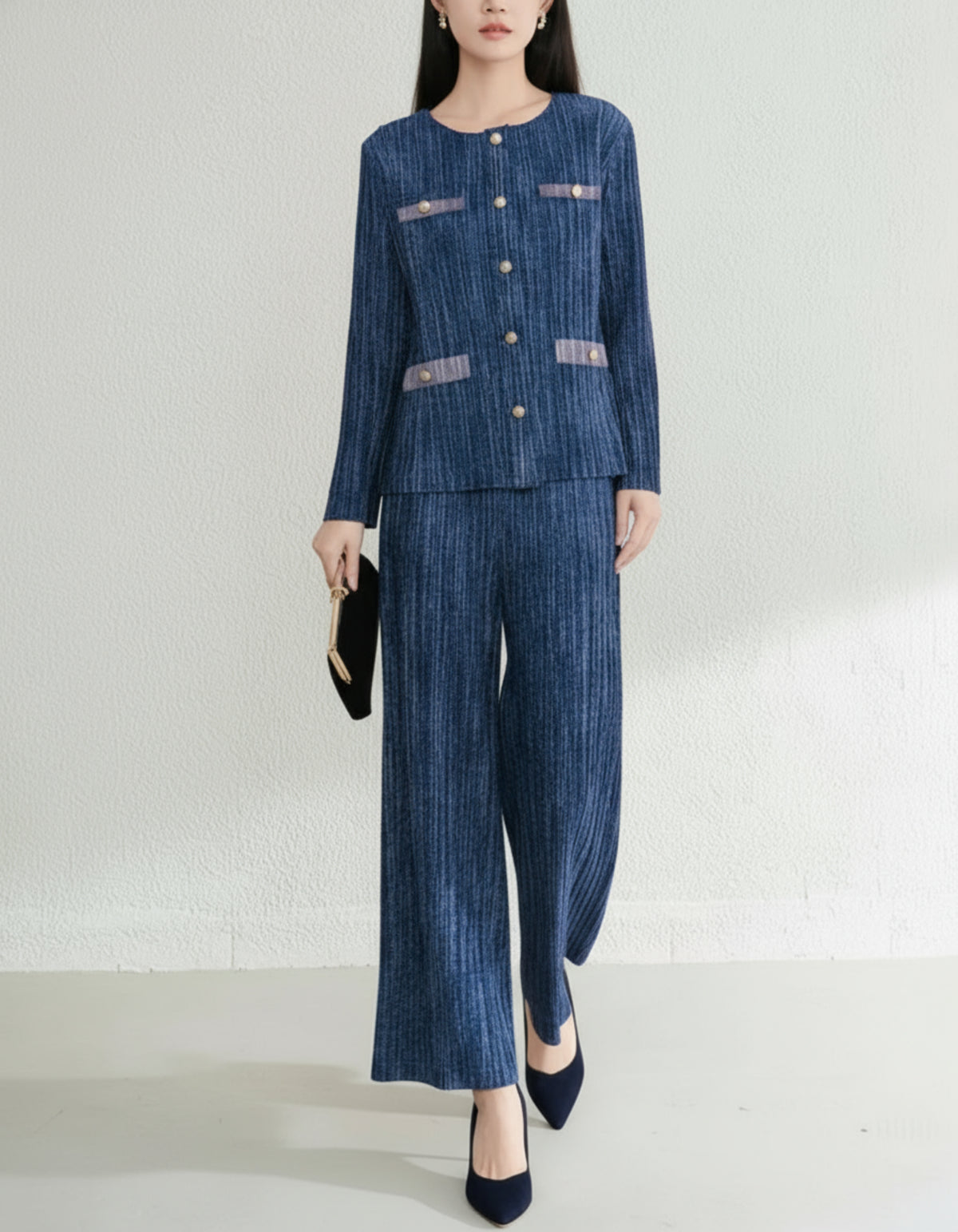 Couture Plissé Pleats Blazer and Pants