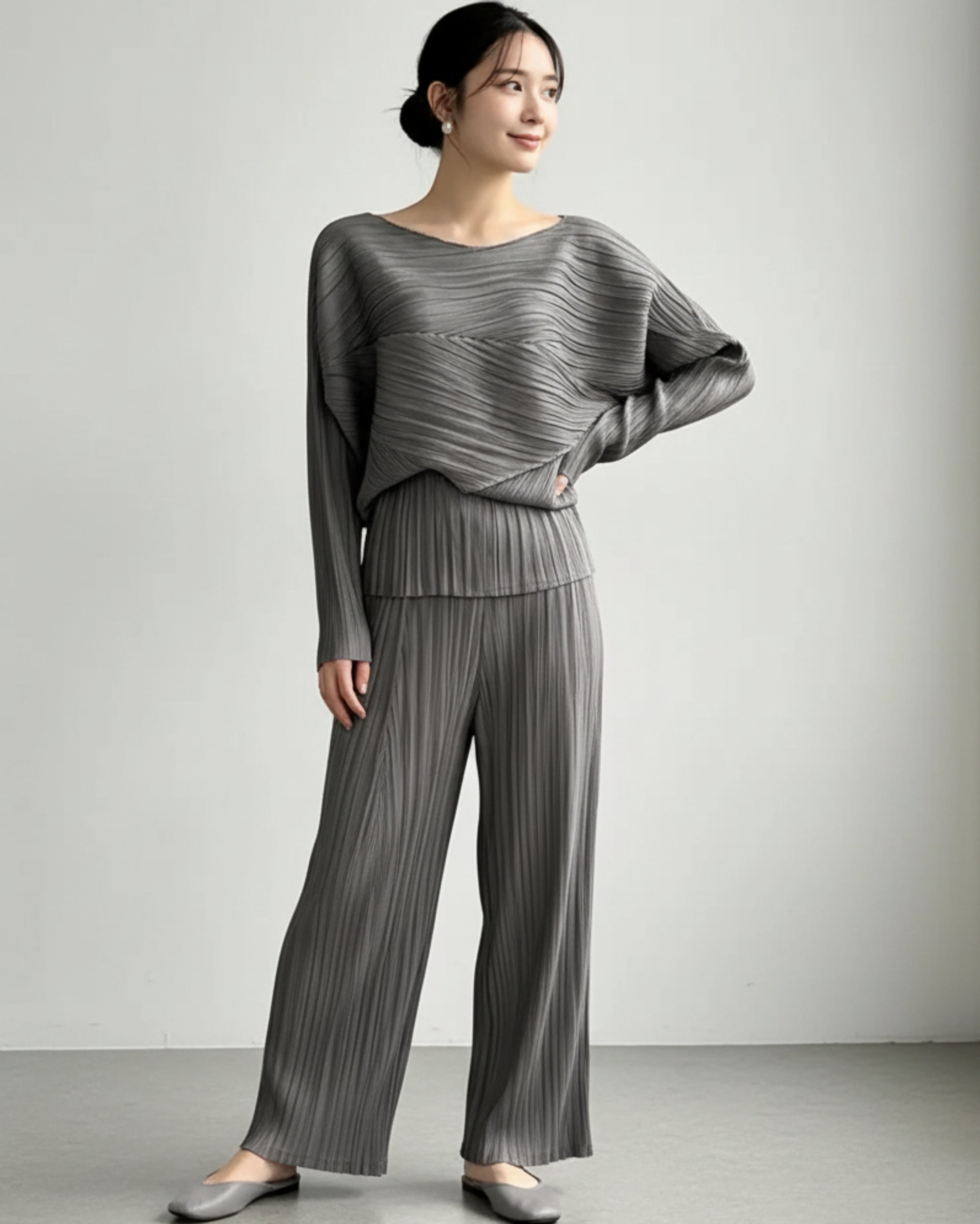 Couture Wide-Leg Plisse Set