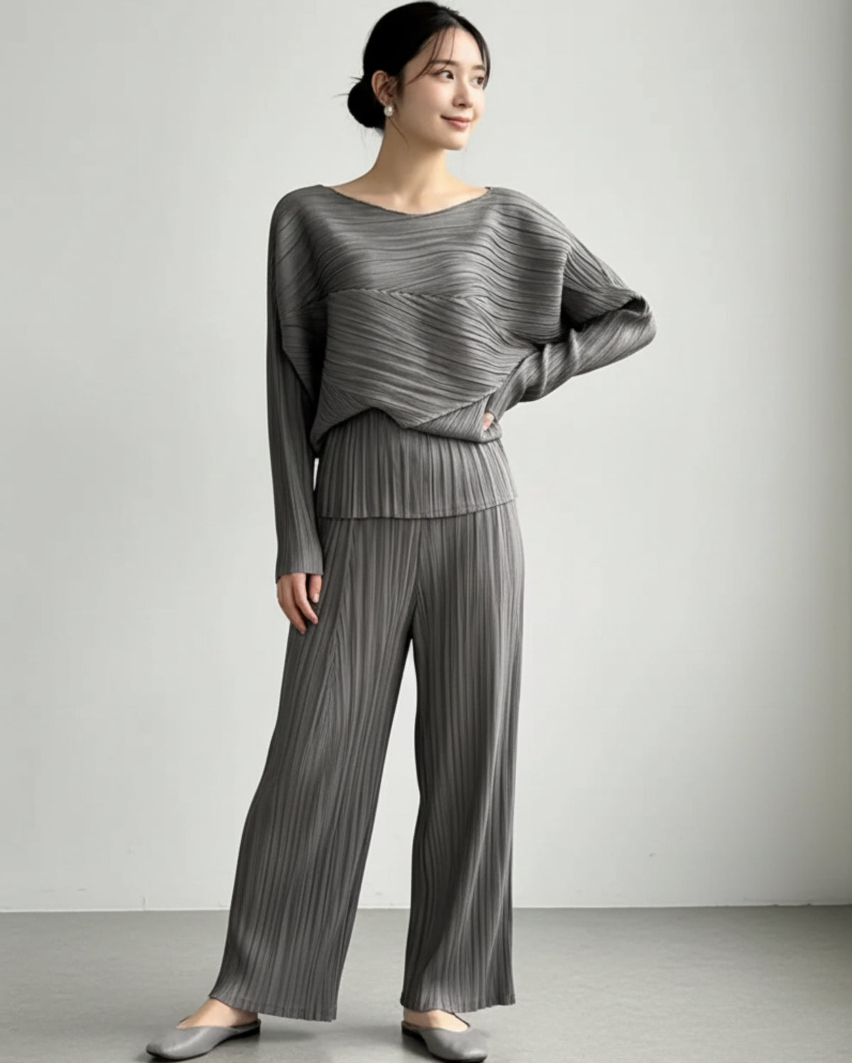 Couture Wide-Leg Plisse Set