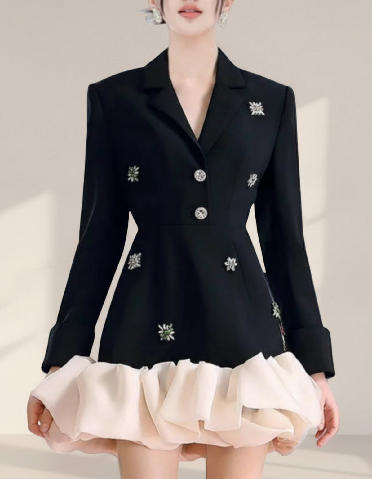 Crystal-Embellished Blazer Dress – Luxury Designer Evening Dress