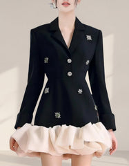 Crystal-Embellished Blazer Dress – Luxury Designer Evening Dress