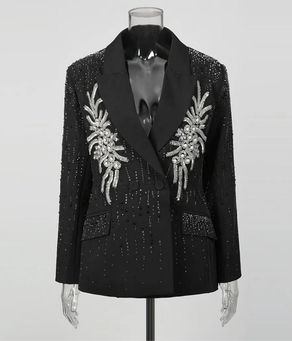 Crystal Embellished Blazer Formal Women