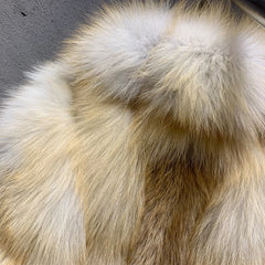 Golden Island Long Fox Fur Coat