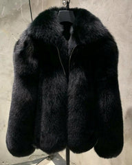 Custom Fox Fur Zip Front Jacket