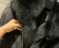 Custom Fox Fur Zip Front Jacket