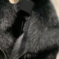 Custom Fox Fur Zip Front Jacket