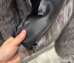 Custom Fox Fur Zip Front Jacket