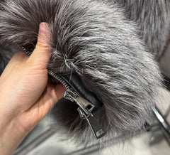 Custom Fox Fur Zip Front Jacket