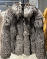 Custom Fox Fur Zip Front Jacket