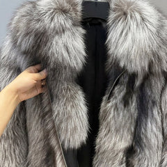 Custom Fox Fur Zip Front Jacket
