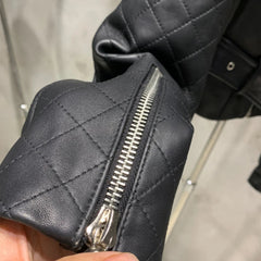 Luxury Cropped Leather & Fox Jacket