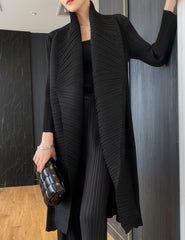 Luxury Open-Front Plisse Duster