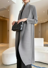 Luxury Open-Front Plisse Duster