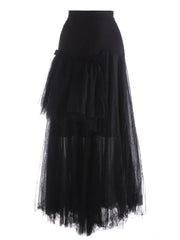 Designer Asymmetrical Tulle Skirt – Couture Layered High-Waist