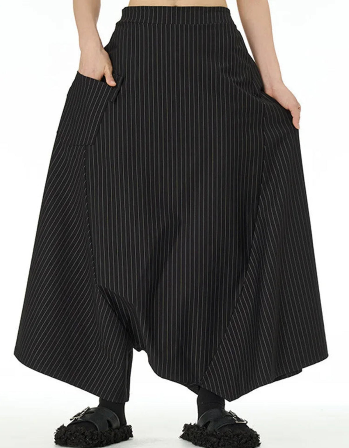 Designer Avant-Garde Japanese Trousers – Wide-Leg Drop-Crotch