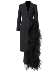 Designer Avant-Garde Mesh Blazer Coat