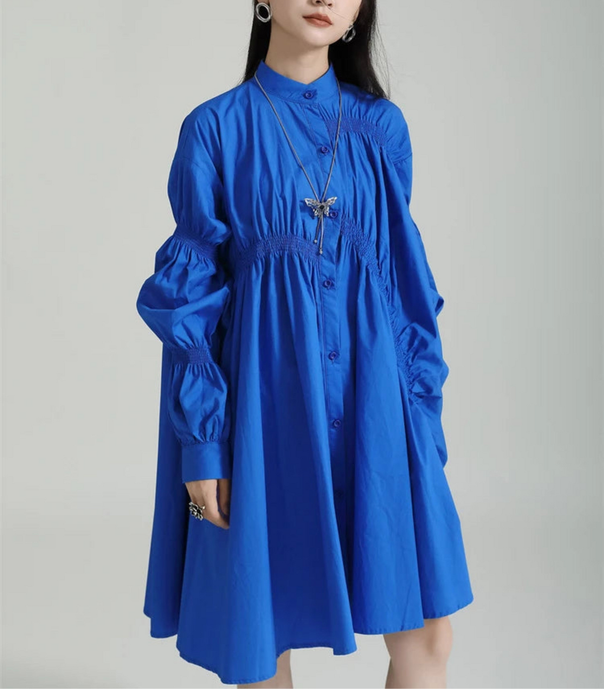 Designer Cinched Waist Shirtdress