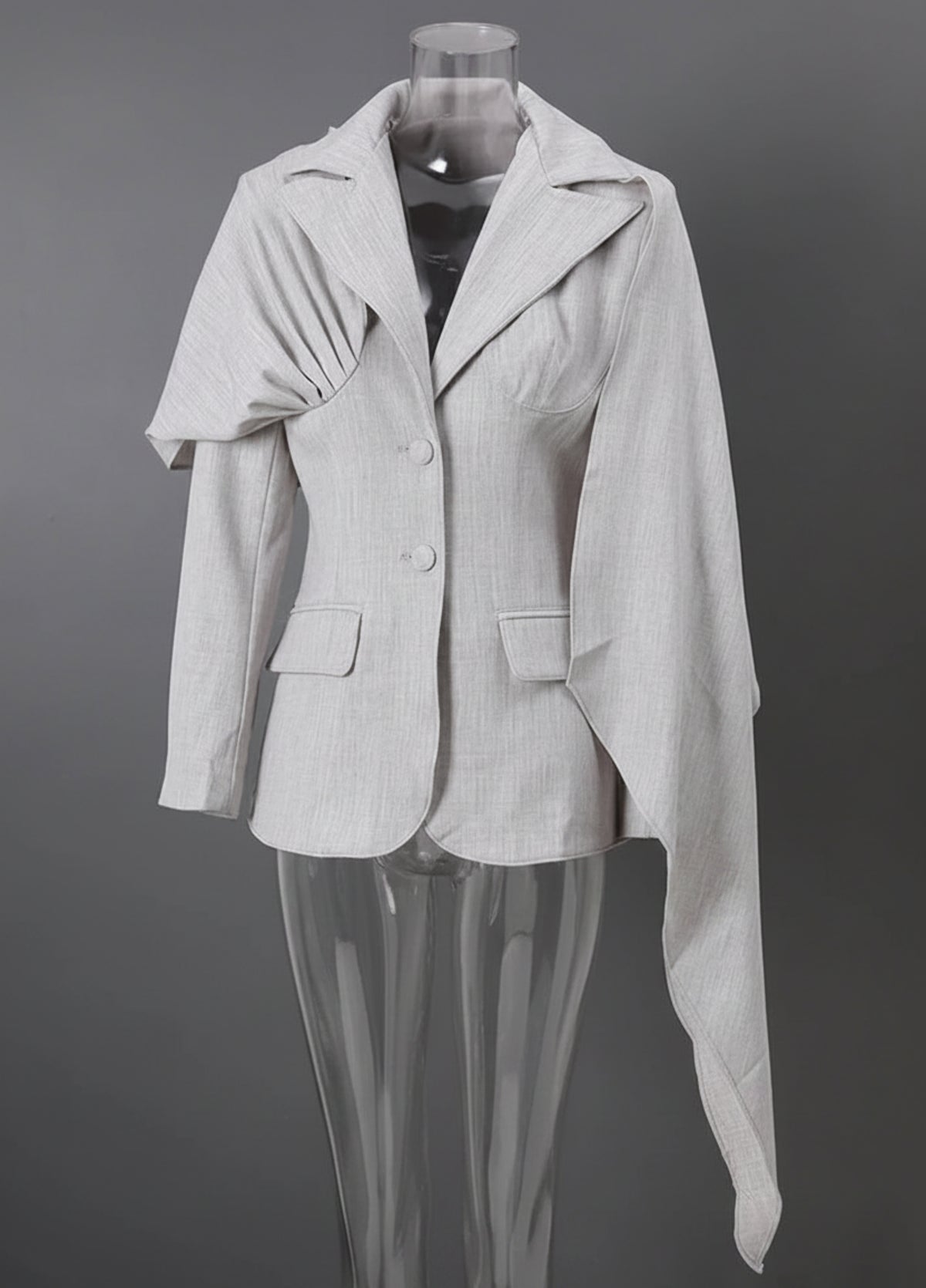 Luxury Draped Cape Blazer