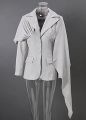 Luxury Draped Cape Blazer