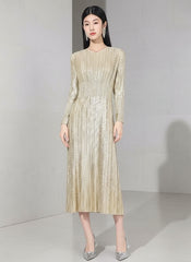 Designer Japanese Pleated Midi – Elegant Cocktail & Evening Dress