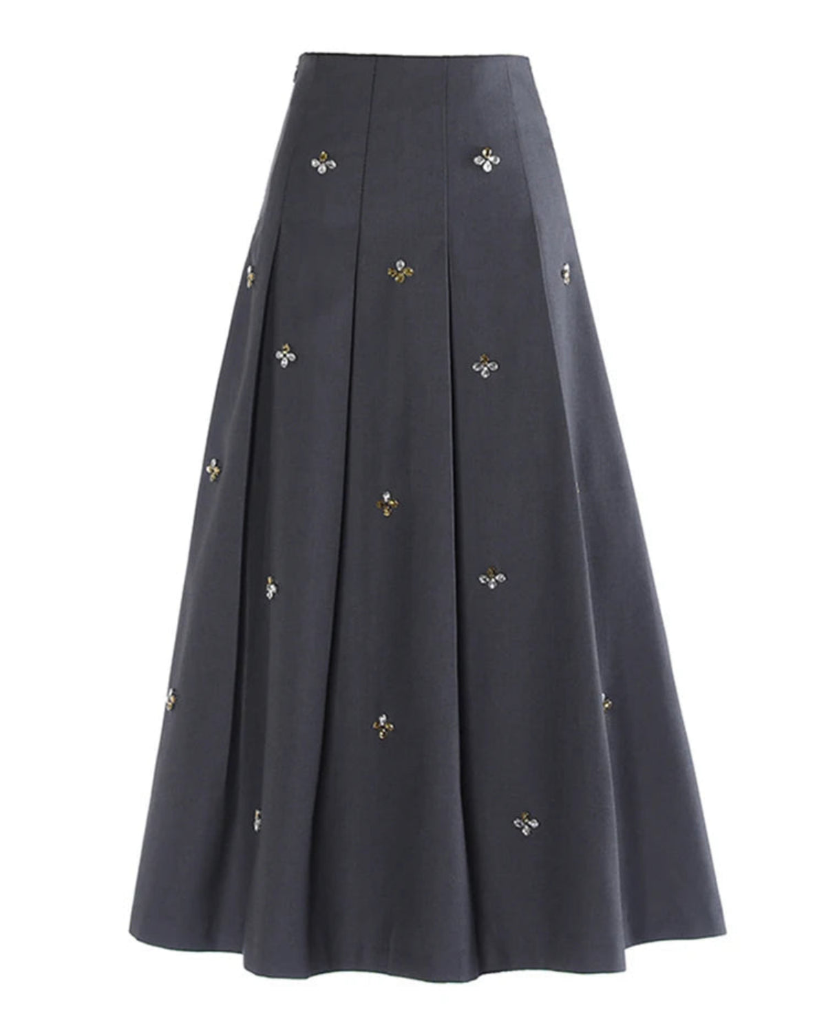 Designer Maxi Skirt – Luxury Crystal & Bead Detail