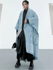 Designer Oversized Denim Coat for Women - Avant-Garde