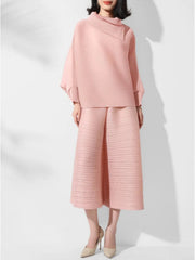 Designer Pleated Culotte Trousers & Top Set - Travel Occasion Outfit