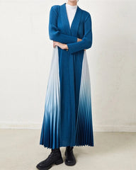 Designer Plissé Pleats Pleated Longline Coat