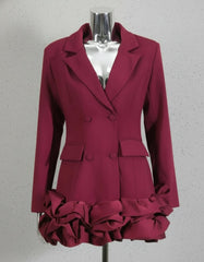 Designer Ruffled Formal Blazer Jacket | HEYFANCYSTYLE