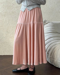 Designer Statement Velvet Midi Skirt