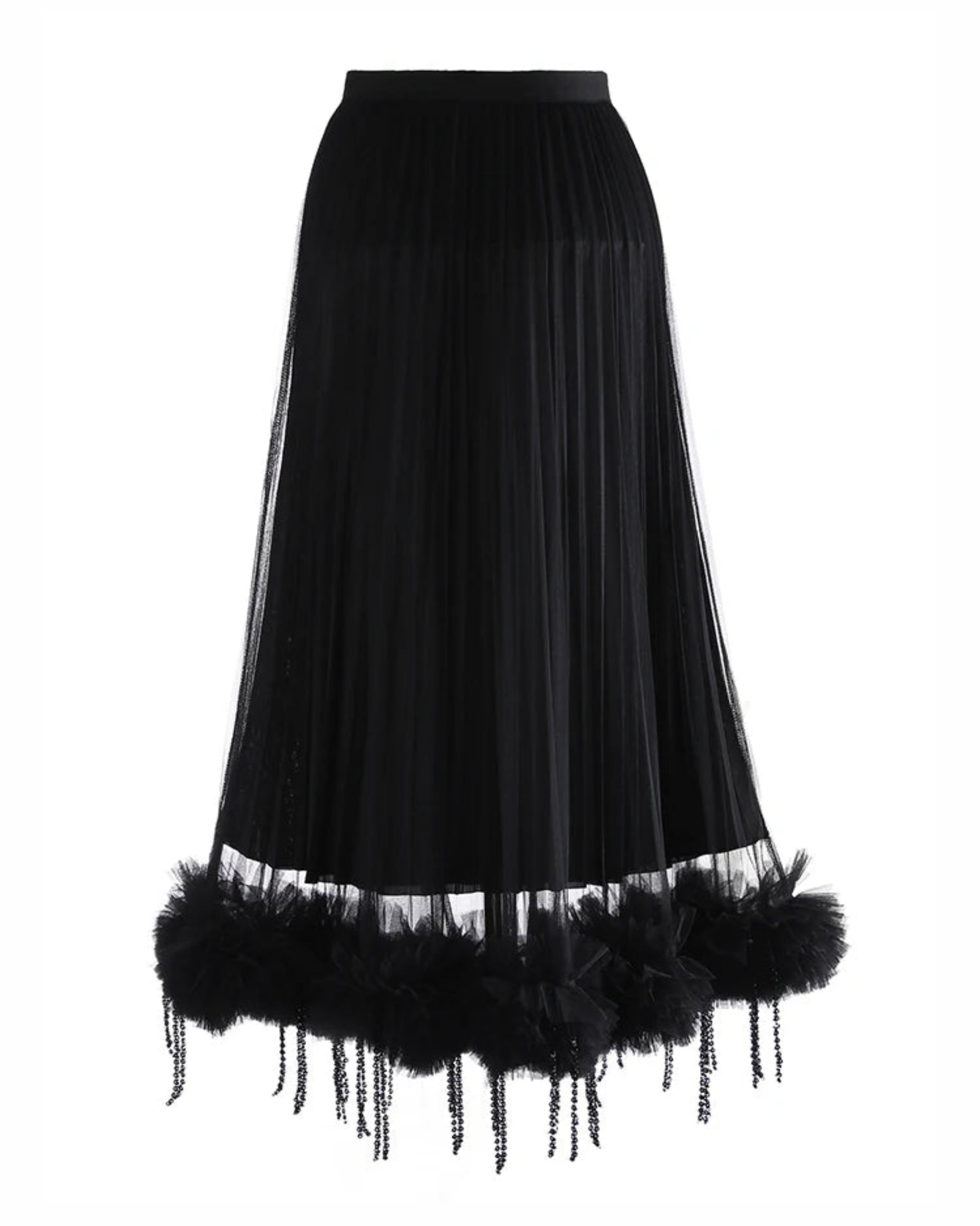 Designer Tulle Maxi Skirt – Couture High-Waist Evening A-Line