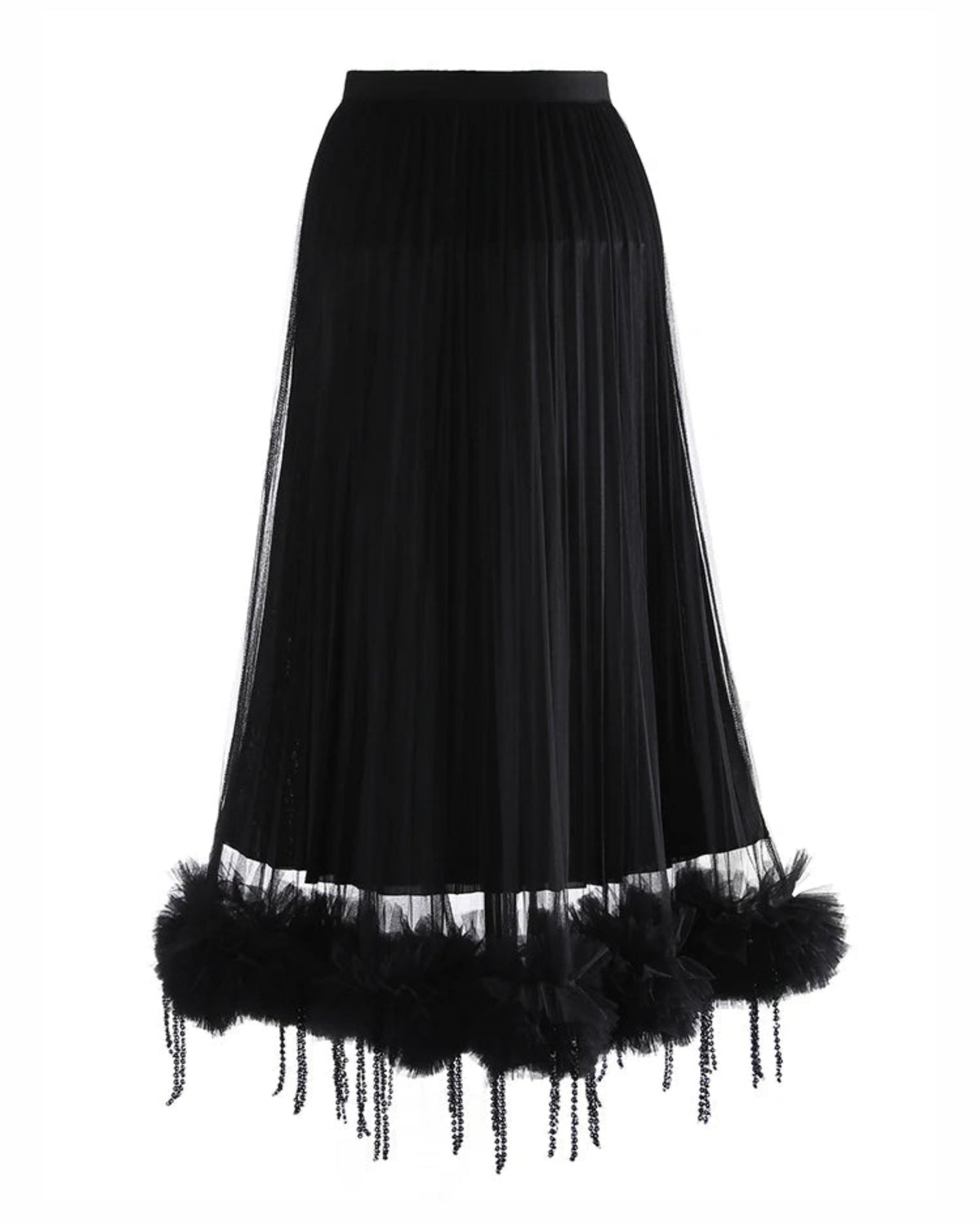 Designer Tulle Maxi Skirt – Couture High-Waist Evening A-Line