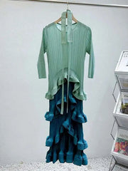 Elegant Pleated Tiered Dress