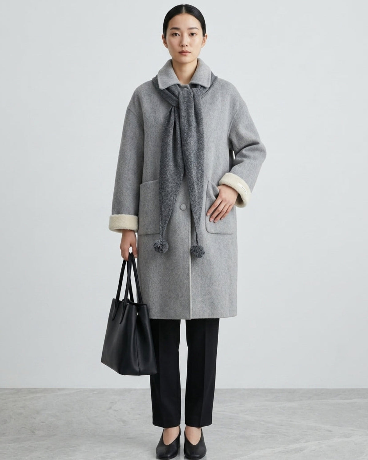 Elegant Double-Faced Wool Blend Coat