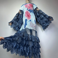 Elegant Plissé Organza Maxi Dress