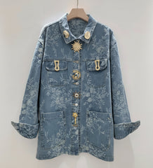 Embellished Denim Luxury Oversized Jacket