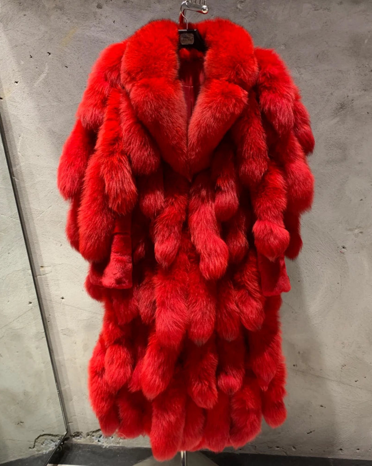 Exotic Fox Fur Tail Full-Length Coat | Limited Edition Couture