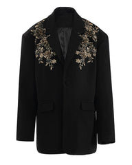 Floral Embroidered Sequin Blazer