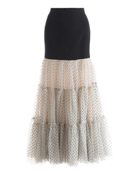 Formal Designer Tulle Midi Skirt – Voluminous Ruffles