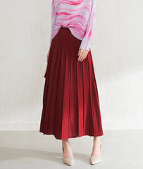 Formal Pleated Plissé Midi Skirt – Elegant Japanese Design