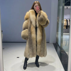 Full-Length Gold Fox Fur Coat