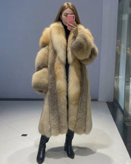 Custom Full-Length Gold Fox Fur Coat