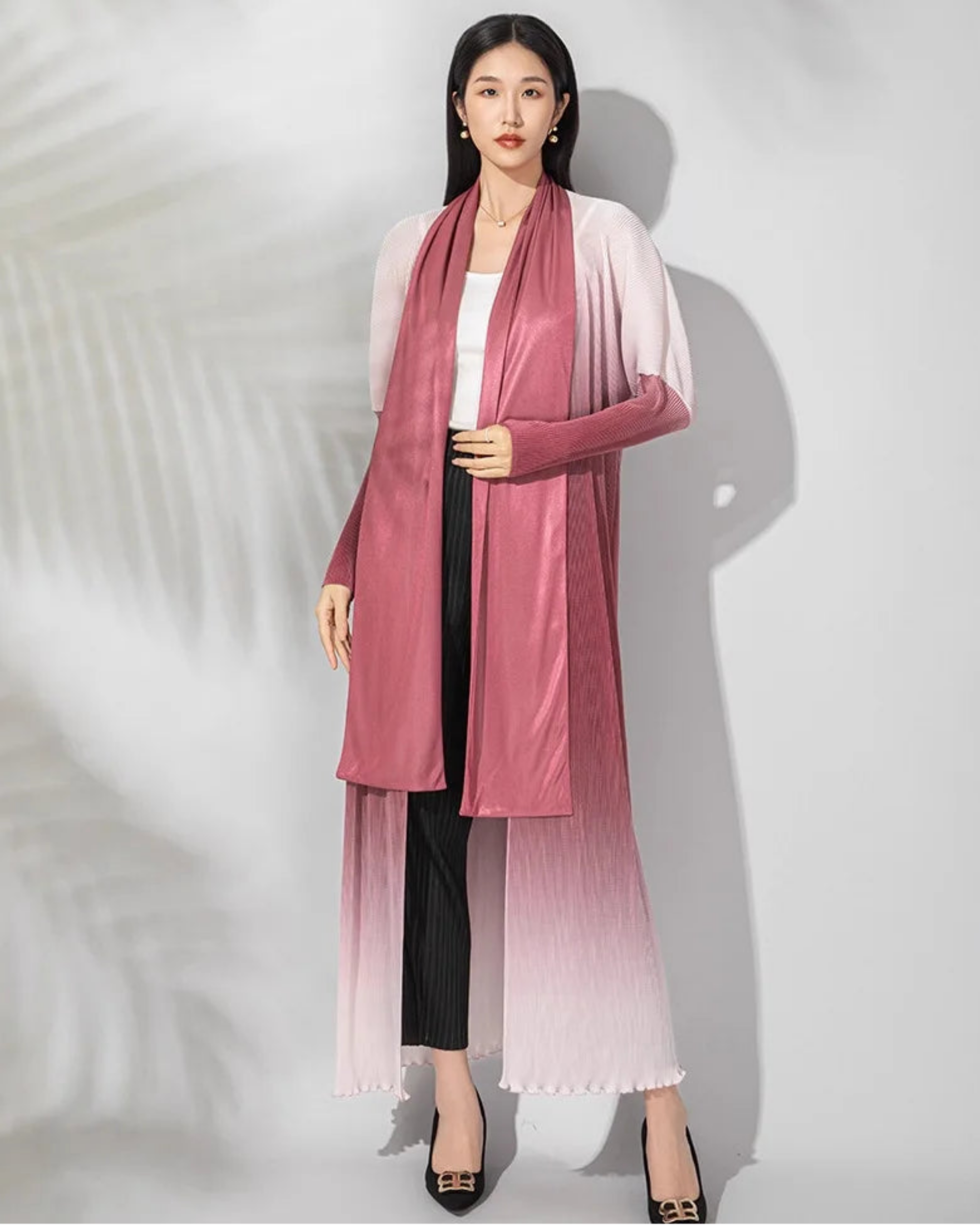 Full-Length Plissé Pleated Outerwear – Travel Formal Pleats