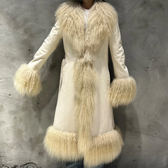 Full Length Shearling Fur Coat for Women